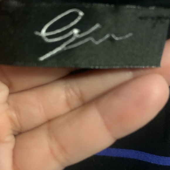 Black & Purple Small Striped Long Sleeve Top, Preloved - Picture 4 of 5